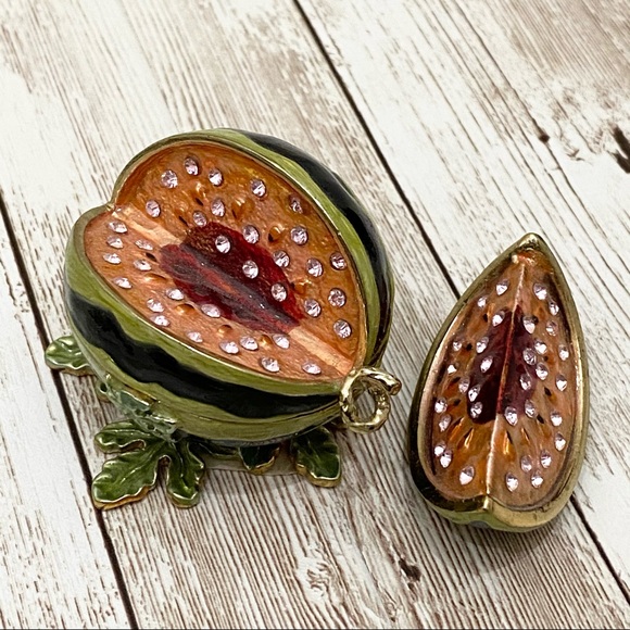 Artform Slice Watermelon Fruit Enamel Trinket - Picture 3 of 11